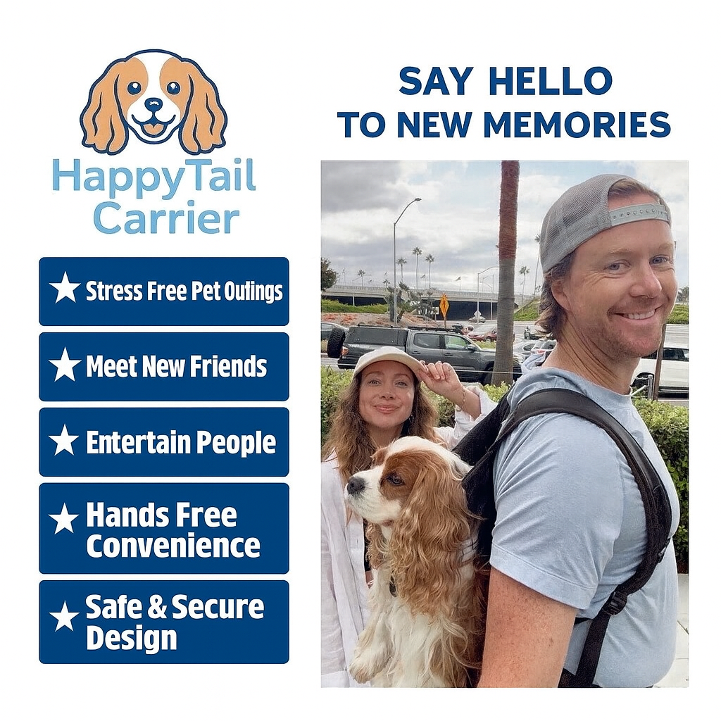 🐶✨ The Original HappyTail Carrier™: Pet Backpack for Small & Medium Dogs