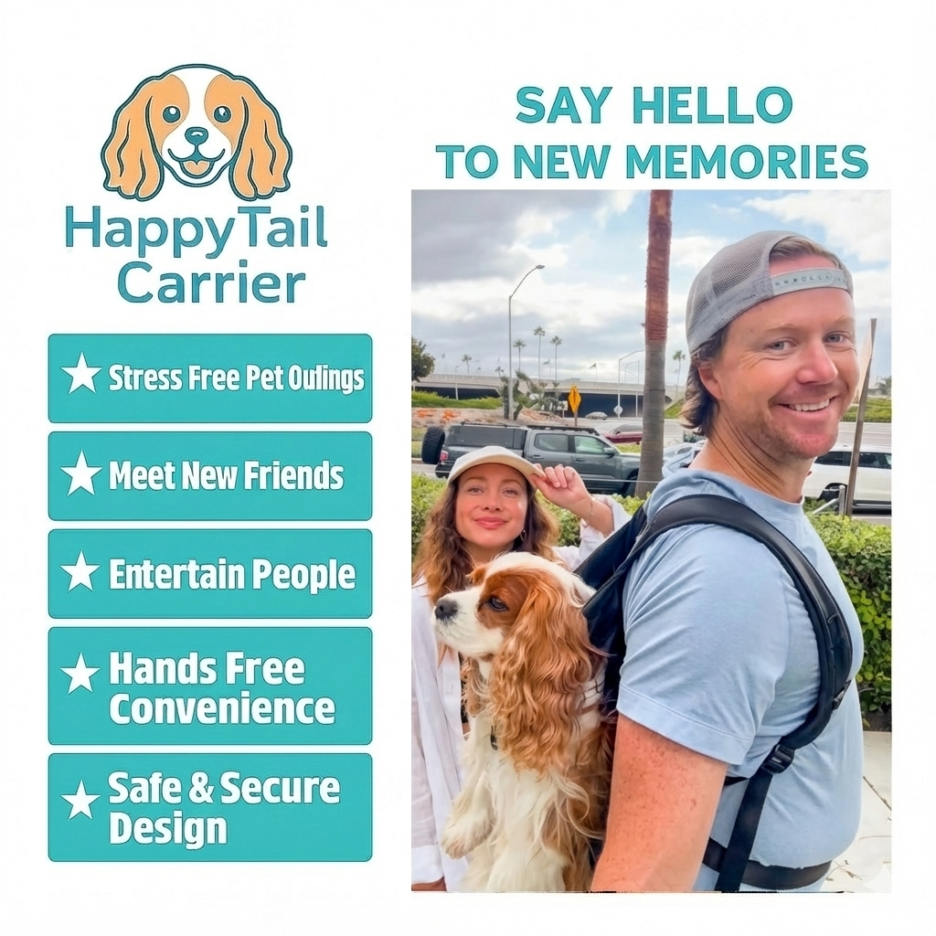 🐶✨ The Original HappyTail Carrier™: Pet Backpack for Small & Medium Dogs