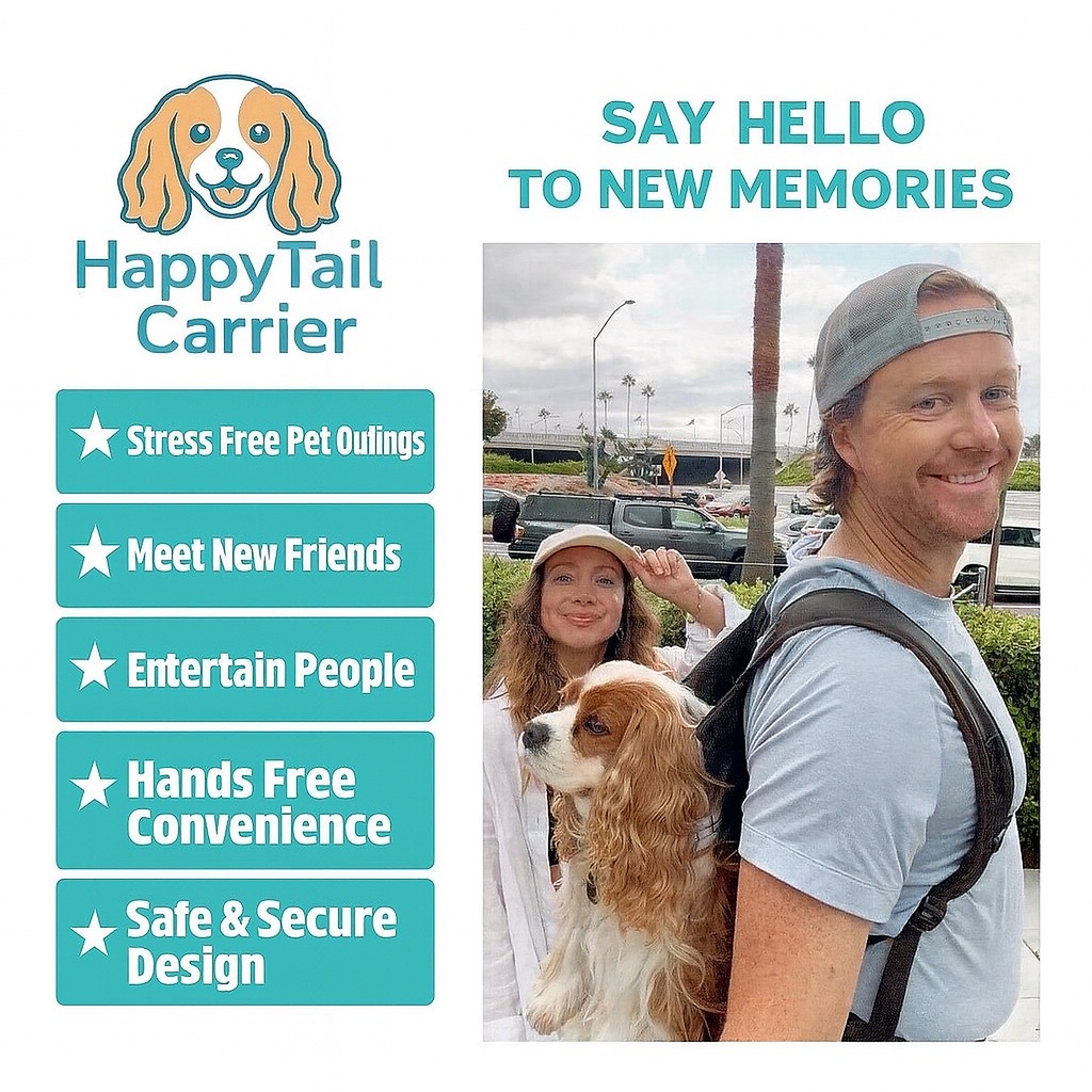 🐶✨ The Original HappyTail Carrier™: Pet Backpack for Small & Medium Dogs