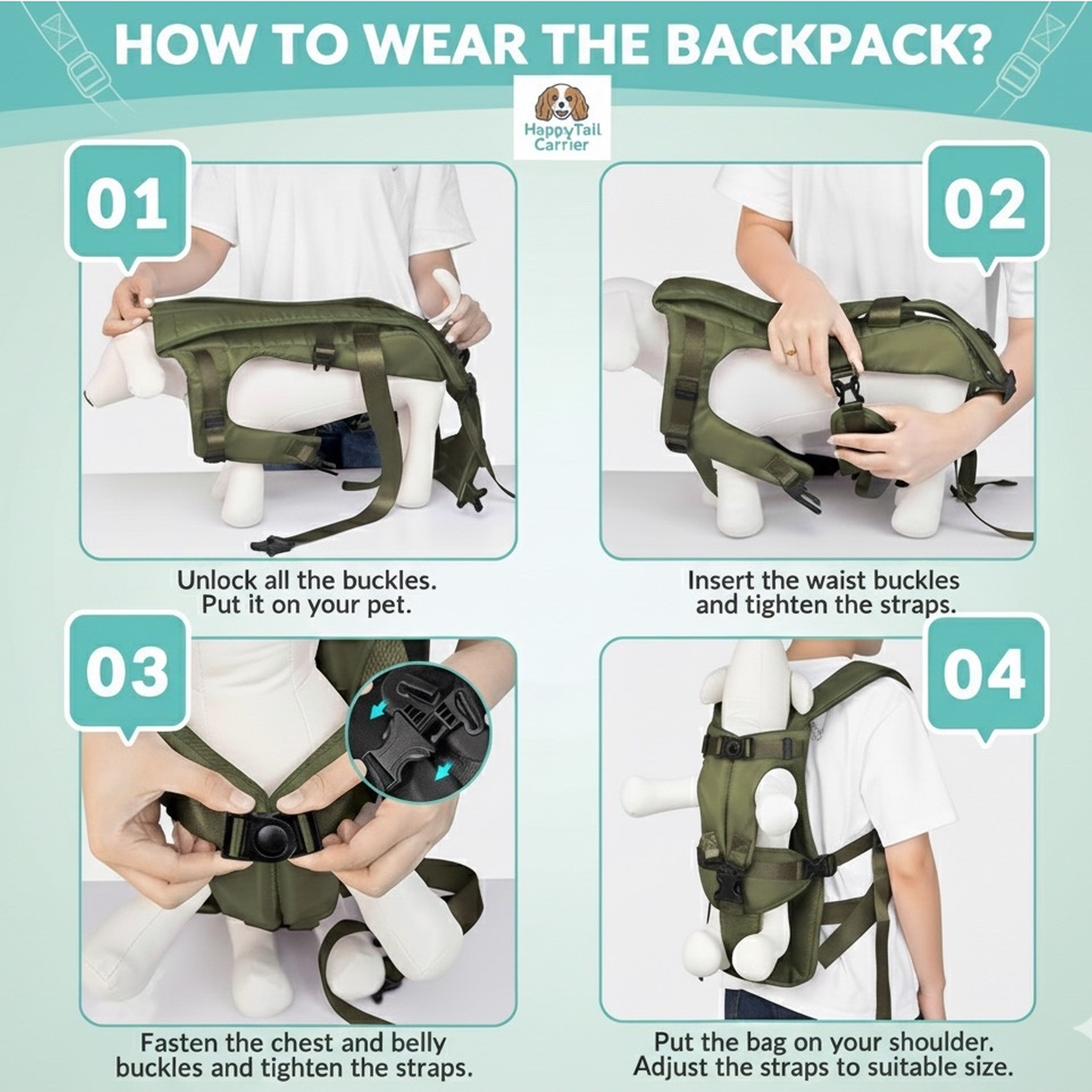 🐶✨ The Original HappyTail Carrier™: Pet Backpack for Small & Medium Dogs